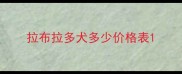 拉布拉多犬多少价格表