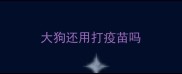 大狗还用打疫苗吗