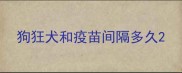 狗狂犬和疫苗间隔多久