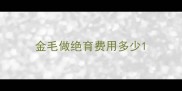 金毛做绝育费用多少