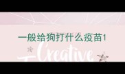 一般给狗打什么疫苗