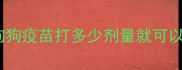 狗狗疫苗打多少剂量就可以