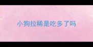 小狗拉稀是吃多了吗