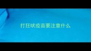 打狂吠疫苗要注意什么