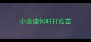 小泰迪何时打疫苗