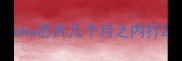 cku芯片几个月之内打