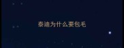 泰迪为什么要包毛