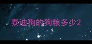 泰迪狗的狗粮多少