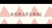 金毛身上怎么驱虫