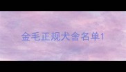 金毛正规犬舍名单
