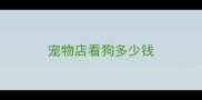宠物店看狗多少钱