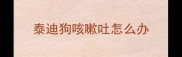 泰迪狗咳嗽吐怎么办