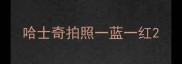 哈士奇拍照一蓝一红