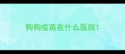 狗狗疫苗在什么医院