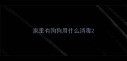 家里有狗狗用什么消毒
