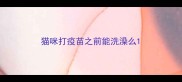猫咪打疫苗之前能洗澡么