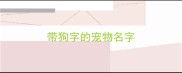 带狗字的宠物名字