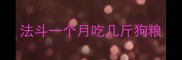 法斗一个月吃几斤狗粮