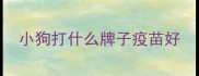 小狗打什么牌子疫苗好