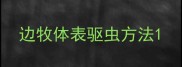 边牧体表驱虫方法