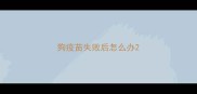 狗疫苗失败后怎么办
