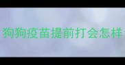 狗狗疫苗提前打会怎样