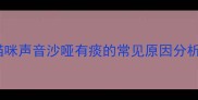 猫咪声音沙哑有痰的常见原因分析