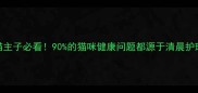 新手猫主子必看90的猫咪健康问题都源于清晨护理疏忽