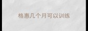 格惠几个月可以训练