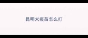 昆明犬疫苗怎么打