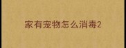 家有宠物怎么消毒