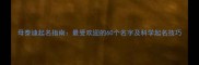 母泰迪起名指南最受欢迎的60个名字及科学起名技巧