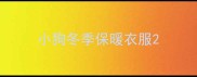 小狗冬季保暖衣服