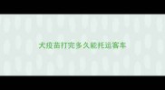 犬疫苗打完多久能托运客车
